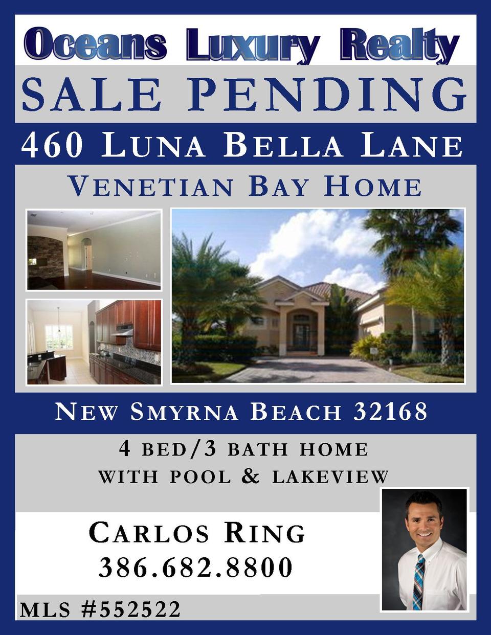 UNDER CONTRACT!! 460 LUNA BELLA IN NSB!